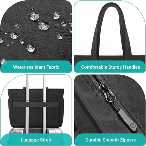 TECOOL Puffy Tote Bag for Women, Lightweight Work Bag Handbag with Cup Holder, 15.6-16 Inch Laptop Shoulder Bag in Saudi Arabia