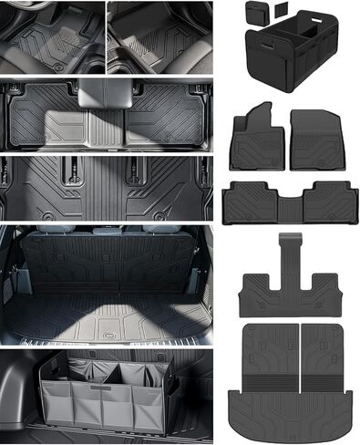 Floor Mats for Kia Telluride 2027 (Gasoline Not for Hybrid) 7&8 Seater,All Weather Floor Liners & Trunk Cargo Liner with Backrest Mat and Car Trunk Organizer Accessories in Saudi Arabia