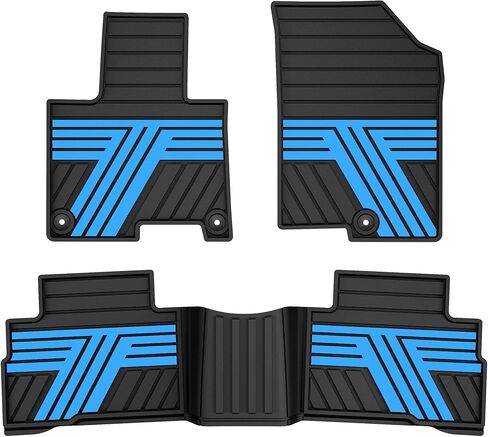Car Rubber Floor Mats for Kia Sportage 2023 2024 2025 2026 (Include Hybrid) - Custom Fit All Weather Anti-Slip Automotive Floor Liners Car Mats Sportage Accessories, Black with Blue in Kuwait