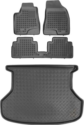 Rezaw‑Plast Floor Mats & PE Cargo Liner Set for Lexus RX 330 350 400h 2004 2005 2006 2007 2008 2009 Rubber Car Mats PE Trunk Liner Durable Tailored Custom Fit Black in Saudi Arabia