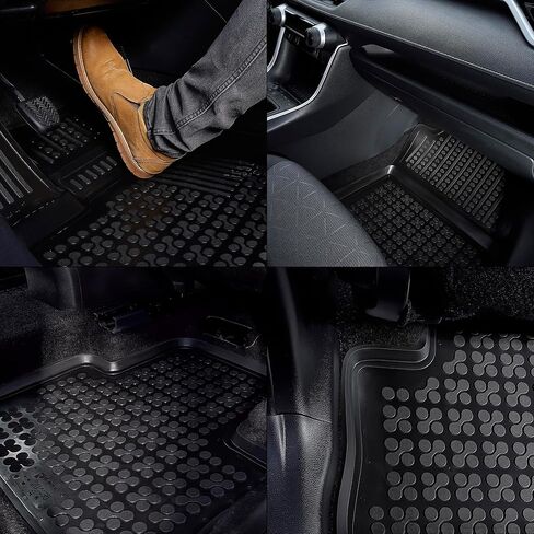 Rezaw‑Plast Floor Mats & PE Cargo Liner Set for Lexus RX 330 350 400h 2004 2005 2006 2007 2008 2009 Rubber Car Mats PE Trunk Liner Durable Tailored Custom Fit Black in Saudi Arabia