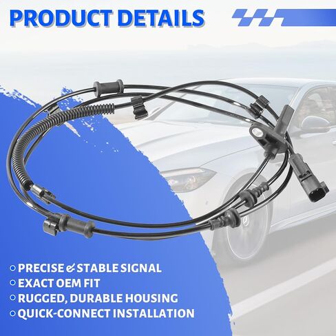 2PCS Rear Left & Right ABS Wheel Speed Sensor Compatible with RAM 2500 2014-2022, Fit for RAM 3500 2014-2022, Replace# 4779980AB, 68457706AB in Saudi Arabia