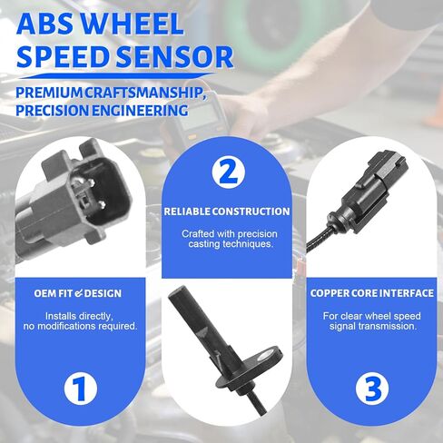2PCS Rear Left & Right ABS Wheel Speed Sensor Compatible with RAM 2500 2014-2022, Fit for RAM 3500 2014-2022, Replace# 4779980AB, 68457706AB in Saudi Arabia