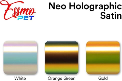 20"x53" (1.6FTX4.4FT) Orange Green PET Neo Holographic Satin Vinyl Wrap Auto Car Sticker Decal Film Sheet Bubble Free Air Release Technology with Tool Kit in Kuwait