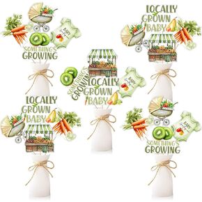 24Pcs Locally Grown Baby Shower Decorations, Locally Grown Baby Centerpiece Sticks Farmers Market Theme Baby Shower Table Decor for Girl Fruit Vegetable Garden Farm Baby Shower Party Supplies in Saudi Arabia