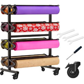 Paper Roll Holder 8-Rack Mobile Large Paper Roll Dispenser for 36 Inch Kraft, Gift Wrap, Art Paper & Vinyl Rolls, Heavy-Duty with Locking Casters for Classroom & Studio Use in Saudi Arabia