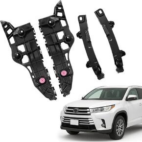 KUAFU 4Pcs Front Bumper Retainer Bracket Set Compatible with 2014-2019 Toyota Highlander Replacement for TO1043133 TO1042133 TO1033119 TO1032119 POM Plastic Black Upper & Lower Left & Right in Kuwait