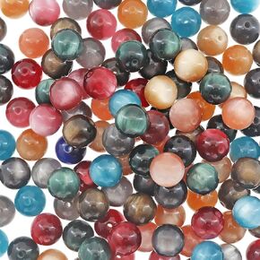 50 Pieces 16mm Acrylic Round Beads for Beadable Pen Chunky Loose Beads Valentine's Day Beads for Necklace Bracelet Jewelry Making (Cat Eyes Beads Dark) in Saudi Arabia