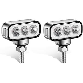 Partsam 2Pcs Mini Rectangle Double Face 8LEDs Marker Turn Signal Pedestal Light, Amber/Red To Purple Auxiliary Lights, T-Mount, Clear Lens, Aluminum Alloy Housing in Kuwait