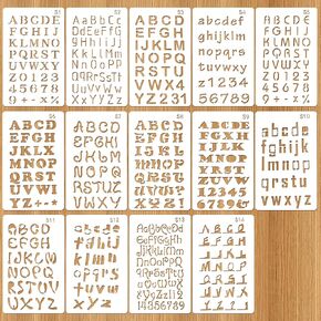 14 Sheet Small Letter Stencils, 1/2 Inch Scrapbook Letters Stencil for Journaling, Old English Painting, Calligraphy, Rock Pain, Perfect for Scrapbook Journal Canvas Wall Art Crafts in Saudi Arabia