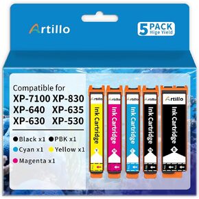 Remanufactured Ink Cartridge Replacement for Epson 410XL Ink Cartridges 410 XL T410XL for Epson Expression XP-7100 XP-830 XP-640 XP-635 XP-630 XP-530 Printer (PB/BK/C/M/Y, 5 Pack) in Saudi Arabia