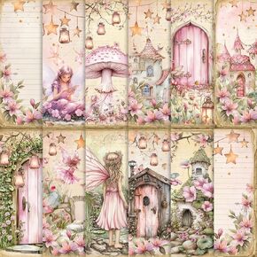 60 Sheets Spring Floral Scrapbook Paper, Double - Sides Decorative Craft Paper Folded Flat for Birthday Card Making Baby Shower Photo Album Junk Journals Supplies, 11'' x 8.5'' (Fairy) in Saudi Arabia