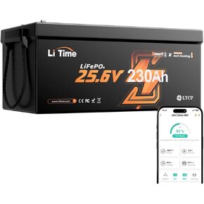 LiTime 24V 50Ah LiFePO4 Battery, Bluetooth 5.0, Low-Temp Cut-off Protection, Buit in 50A BMS, Group 24 Deep Cycle Lithium Iron Phosphate Battery Perfect for Trolling Motors,Yacht, Boat in Kuwait
