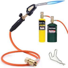 Propane Torch Hose Kit, Mapp Gas Torch Heat 3600℉ Map Gas Torch Kit Trigger Start & Heat Adjustment, Soldering Welding Torch Fuel by MAPP, Map/Pro,Propane(Includes Cylinder Clip) in Saudi Arabia