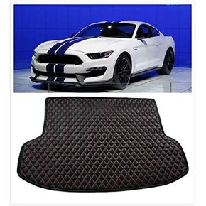 Kune Black Red Leather All Weather Cargo Liner Boot Carpet Liner Trunk Mat for Ford Mustang 2015-2019 in Saudi Arabia