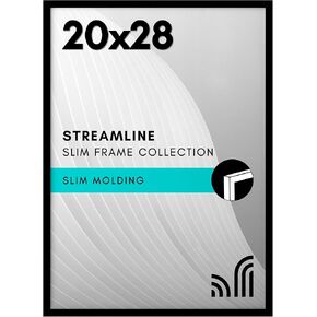 Americanflat 18x24 Poster Frame with Polished Plexiglass - Streamline Collection - Thin Border Picture Frame for Wall Display - Hanging Hardware Included - White in Saudi Arabia