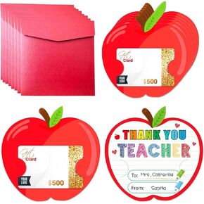 JUESMOS 8 Pack Teacher Gift Cards Holder Teacher Appreciation Week Apple Card Holder Money and Gift Card Sleeves for End of Year Preschool Kindergarten High School Graduation Gifts in Kuwait