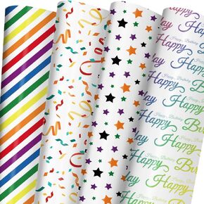WAPLIGHAL Reversible Golf Wrapping Paper Roll - Blue Plaid Gift Wrap for Men Dad Father’s Day Birthday -17.5" x 26 Feet in Saudi Arabia