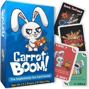 KAWAII LAB GAMES Carrot Boom Family Card Game for Kids, Teens & Adults | Quick & Easy Game Night Fun | Pure Luck, No Strategy | Ages 6+ | 2-4 Players | 10-15 Min in Saudi Arabia