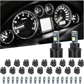 20PCS 12V Car LED Dash Lights,300LM Super Bright Instrument Cluster Bulbs Kit with Twist Lock Socket,Universal Dash Lights for Car Interior Automotive Dashboard AC Control Panel in Kuwait