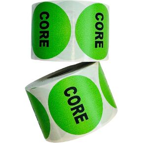 Labels and More Core Labels 2" Round Green Warehouse Inventory Stickers Peel & Stick 2 Rolls 1000 Total in Saudi Arabia