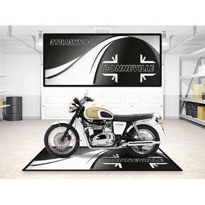 MPM Motorcycle Mat for Bonneville Models Washable Non-Slip Oil & Water Resistant Parking Pitmat for Garage, Showroom, Workshop Use | Size 2: 102 x 47/260 x 120 cm in Saudi Arabia