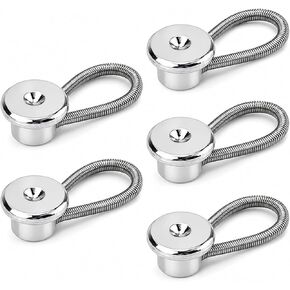 5 Pack Metal Neck Extenders for Mens Dress Shirts, 10mm (3/8") Silver Glossy Button Extenders, Dress Shirt Collar Extender for 1/2 Size Expansion,Collar Extenders for Mens Shirts, No Sew Comfort Fit in Kuwait