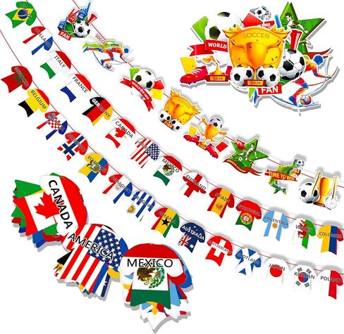 Soccer Jersey String Flags Banner Bunting for World Soccer Party Decorate, Bar, Football Party, Garden, School, Sports Game Events in Saudi Arabia