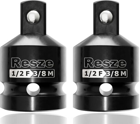 Resze 2PCS Impact Socket Adapter and Reducer Set, 1/2"to 3/8" Drive Socket Adapter Set, Square Adapter Breaker Bar Wrench Conversion Kit Mechanic tools in Saudi Arabia