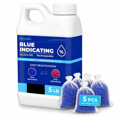 8.5 LB Blue Silica Desiccant Beads - Indicating Silica Gel Beads Drying Silica Beads Reusable Silica Gel Desiccant Dehumidifier in Saudi Arabia