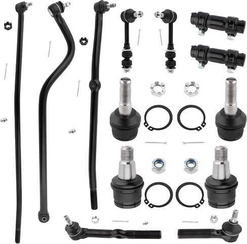 BOXI 13pc Complete Front Suspension Kit Sway Bar Link Tie Rod Ball Joints Track Bar Fit for Dodge Ram 2500 3500 1995 1996 1997 | 4WD/4x4 Models After 2/7/94 Dana 60 ONLY | K80026 K8607 K7280 ES3249 in Kuwait