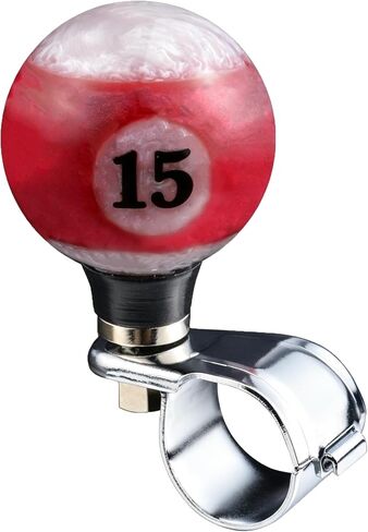 Lunsom Steering Wheel Spinner Knob, Suicide Spinner Power Knob Billiards Ball Handle Turning Driving Booster Interior Car Accessories,White in Saudi Arabia