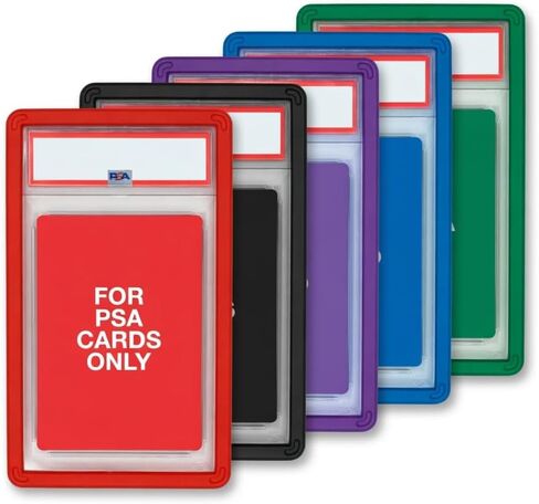 5-Pack PSA Slab Bumpers - Hard TPU Stackable Colored Guards with Precision Fit for Graded Cards (Red, Black, Purple, Blue, Green) in Saudi Arabia