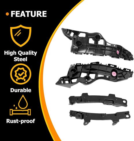 KUAFU 4Pcs Front Bumper Retainer Bracket Set Compatible with 2014-2019 Toyota Highlander Replacement for TO1043133 TO1042133 TO1033119 TO1032119 POM Plastic Black Upper & Lower Left & Right in Kuwait
