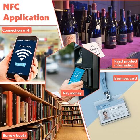 30 قطعة من ملصقات NFC مع رقاقة NTAG216 الأصلية، ملصقات NFC، ملصقات لاصقة، علامات RFID شفافة قابلة لإعادة الكتابة، ذاكرة 888 بايت مناسبة لجميع الأجهزة التي تدعم تقنية NFC والهواتف الذكية وTagMo in Kuwait