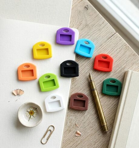 30 Pcs Colored Key Covers, Silicone Key Color Identifiers Covers Caps with Labels Protectors for Easy Organization (Black, White, Red, Yellow, Blue, Purple, Orange, Brown, Green, Grass Green) in Saudi Arabia