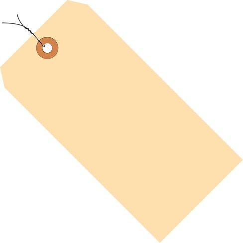 Discount Tag & Label Manila Shipping Tags, Wired, 13 Pt., 5 1/4" x 2 5/8", 6, (Case of 1000) in Kuwait