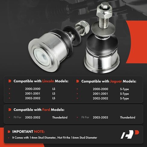 A-Premium 2 × وصلة كروية سفلية أمامية، متوافقة مع Ford Thunderbird 2002-2003 وJaguar S-Type 2000-2002 وLincoln LS 2000-2002 in Kuwait