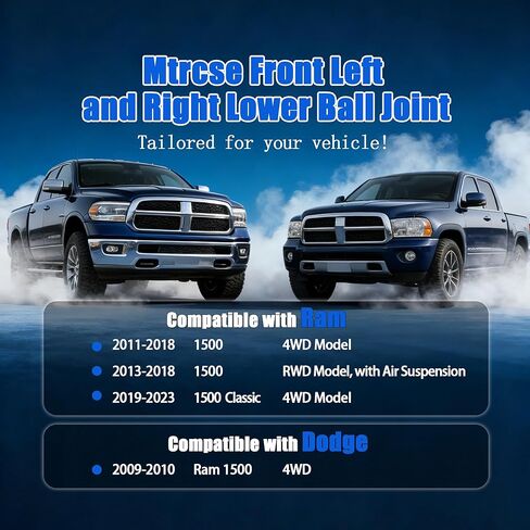 2PCS Front Lower Ball Joints Fit for 2009-2010 Dodge Ram 1500, 2011-2018 Ram 1500, 2019-2023 Ram 1500 Classic 04877158AH 68298347AB K500286 in Saudi Arabia