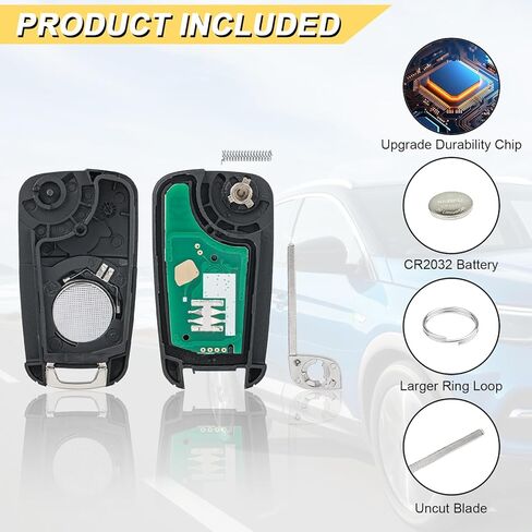 Vurkcy Key Fob Replacement for 2010-2019 Chevy Equinox/ 12-19 Sonic/ 15-19 Impala Trax/ 13-18 Buick Encore Car Keyless Entry Remote Control, OHT01060512, 4 Buttons in Kuwait