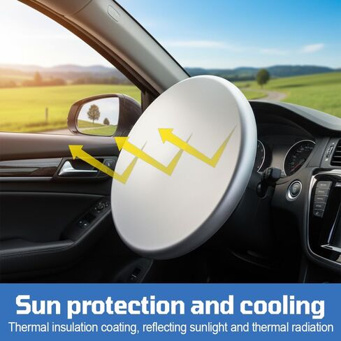 Steering Wheel Sun Cover, 2PCS Anti-Heat Steering Wheel Sun Shield Auto Sunshade Accessories for Cars SUV Truck (16.54inch) in Kuwait