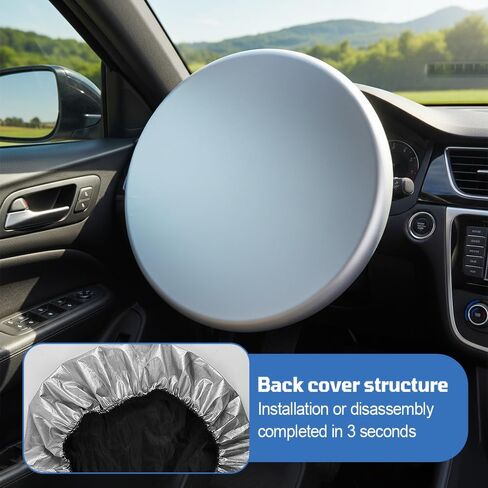 Steering Wheel Sun Cover, 2PCS Anti-Heat Steering Wheel Sun Shield Auto Sunshade Accessories for Cars SUV Truck (16.54inch) in Kuwait