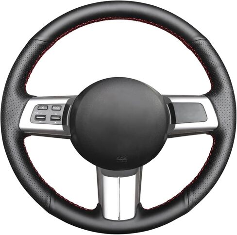 MEWANT Customized Hand-Stitch Black Artificial Leather Car Steering Wheel Cover for Mazda MX-5 2016 2017 2018 2019 Automotive Interiors Steering Wrap in Kuwait