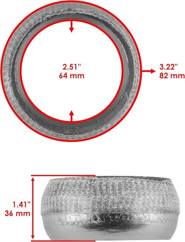 Caltric Muffler Gasket Double Spherical 2.5" Donut Seal Compatible with Polaris 3610236 in Kuwait