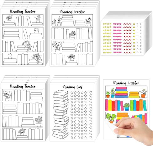 L1rabe Reading Tracker Bookmark Stickers - Back to School 20P Book Review 10P Self Stick Star Chili Heart Rating Stickers, Reading Challenge for Book Lovers Readers Students Bookish Gift for Bookworms in Saudi Arabia