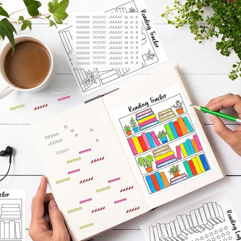 L1rabe Reading Tracker Bookmark Stickers - Back to School 20P Book Review 10P Self Stick Star Chili Heart Rating Stickers, Reading Challenge for Book Lovers Readers Students Bookish Gift for Bookworms in Saudi Arabia