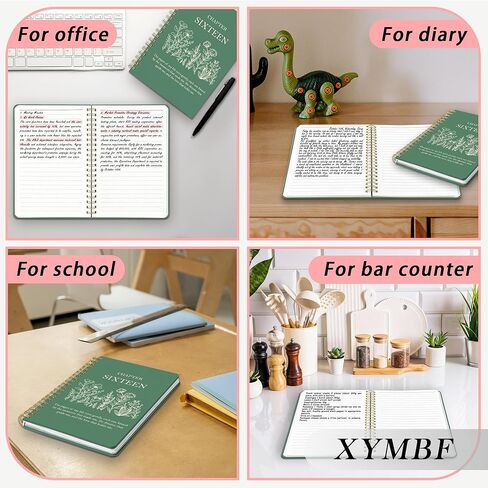 XYMBF 16st Birthday Notebook Journal, 16st Birthday Gifts Notebooks for Daughter Friends, Sage Green Chapter Sixteen teen Memory Journal, Hardcover Spiral Notebook 5.5x8.3 Inch in Kuwait