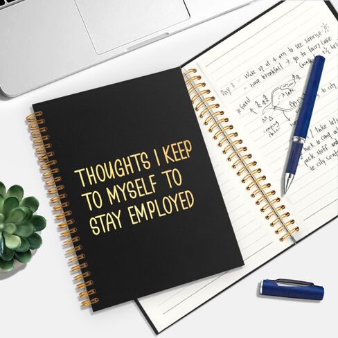 Thoughts I Keep to Myself to Stay Employed 160 Pages Lined Spiral Notebook, Humorous Hardcover Notebook for Work, Funny Work Journal for Coworker, Sarcastic Office Gifts for Employee Colleague in Kuwait
