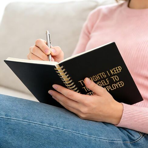 Thoughts I Keep to Myself to Stay Employed 160 Pages Lined Spiral Notebook, Humorous Hardcover Notebook for Work, Funny Work Journal for Coworker, Sarcastic Office Gifts for Employee Colleague in Kuwait