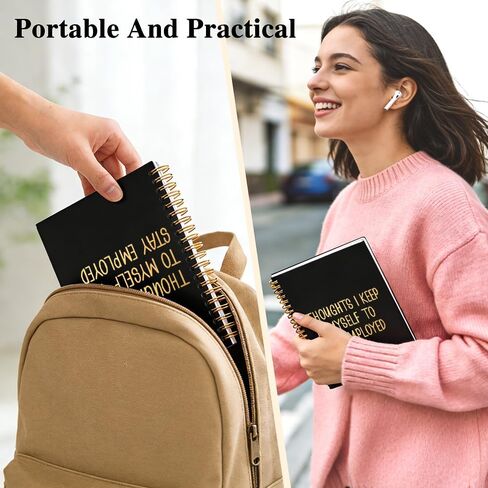 Thoughts I Keep to Myself to Stay Employed 160 Pages Lined Spiral Notebook, Humorous Hardcover Notebook for Work, Funny Work Journal for Coworker, Sarcastic Office Gifts for Employee Colleague in Kuwait